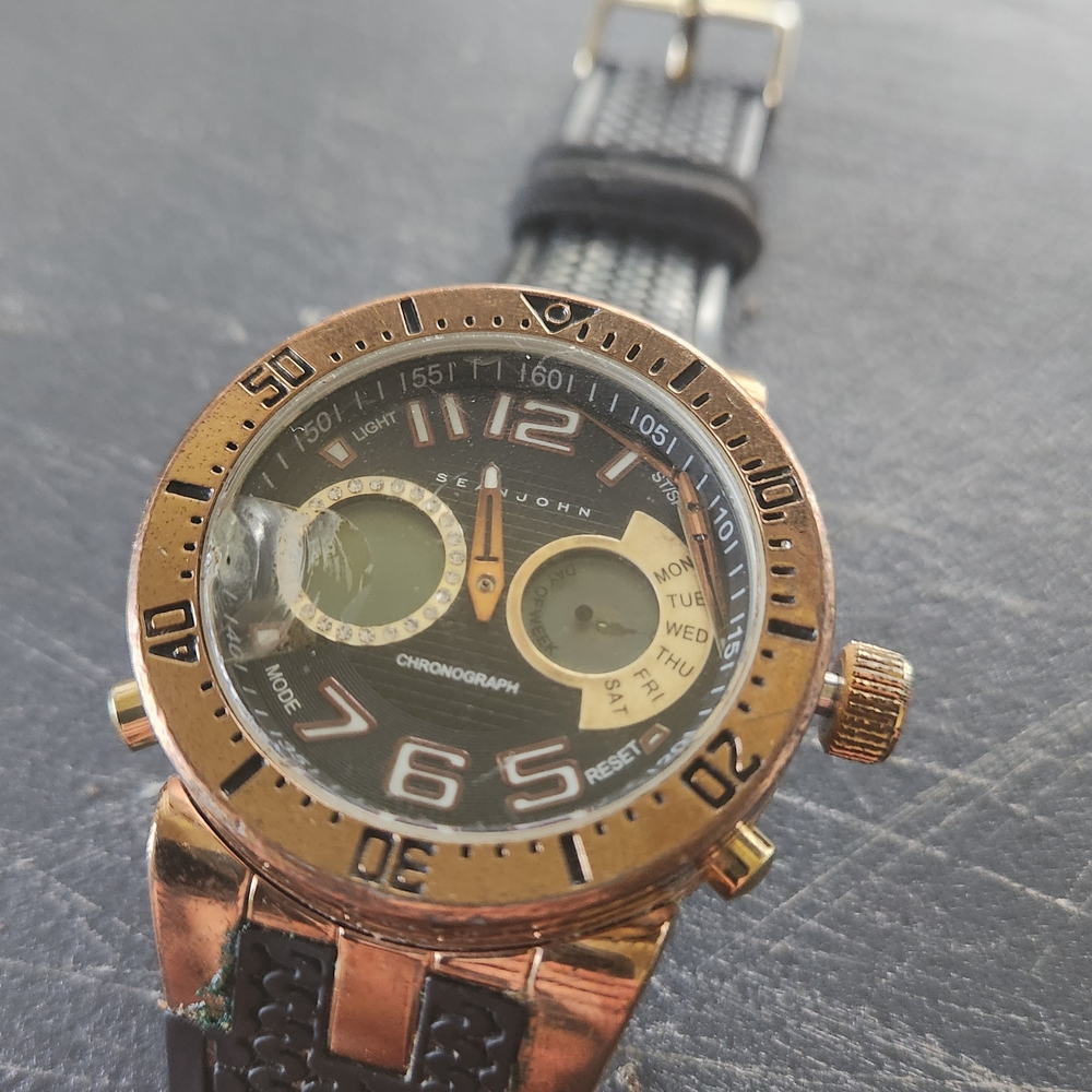 Sean John Gold and Black Chronograph Watch